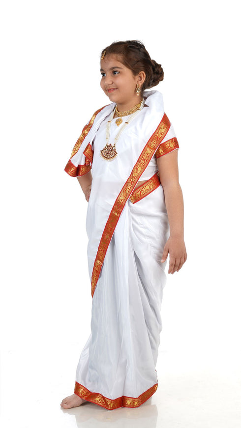 Bengali Saree with Jewellery Indian State For Girl's & Women Fancy Dress Costume for Girls